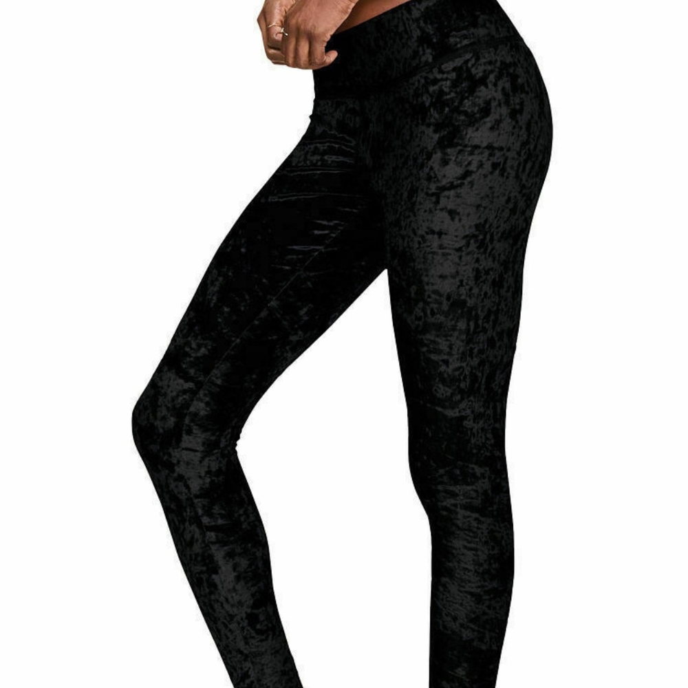 victoria secret velvet leggins black pants size S